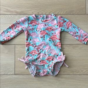 Flamingo Print Kids Swimwear